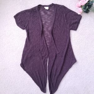 Maurices Short Sleeve Thin Waterfall Knit Cardigan